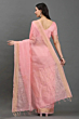 Handloom Plus Rose Peach Kota Linen Saree | Handwoven Saree with Zari Border