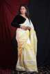 Yellow Tie & Dye Linen Cotton Saree