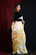 Yellow Tie & Dye Linen Cotton Saree