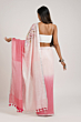 Linen Embroidery Saree Half & Half Design with Plain Border & Running Blouse - 100 Count Premium Linen