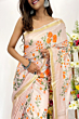 Silk Linen Saree with Embroidery Work & Blouse Piece - Premium Elegant Look