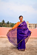 Purple Cement Pittala Single Cotton Saree