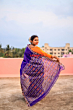 Purple Cement Pittala Single Cotton Saree