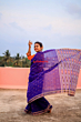 Purple Cement Pittala Single Cotton Saree