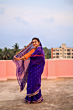 Purple Cement Pittala Single Cotton Saree