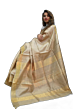 Golden Handwoven Tussar Zari Silk Saree