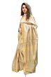 Golden Handwoven Tussar Zari Silk Saree