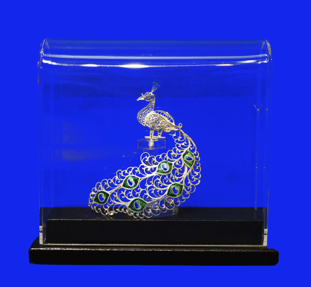 Silver Filigree Peacock  92 5