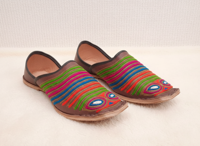 Vibrant Multicolor Leather Womens Jutti