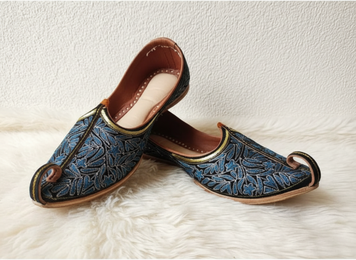 Modern Blue Leather Womens Jutti