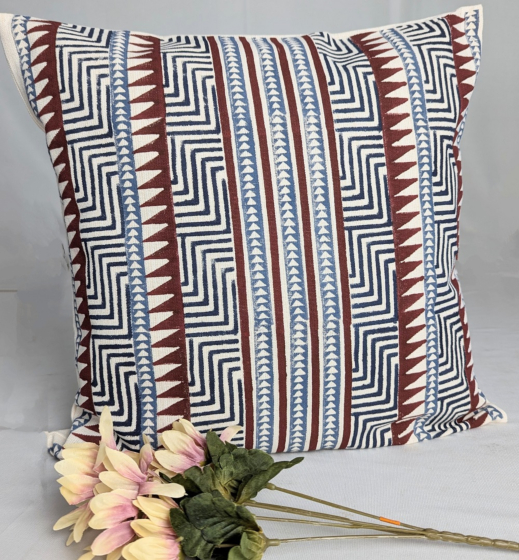 Hand Block Printed Cushion Covers | 16x16 Inches | Set of 2