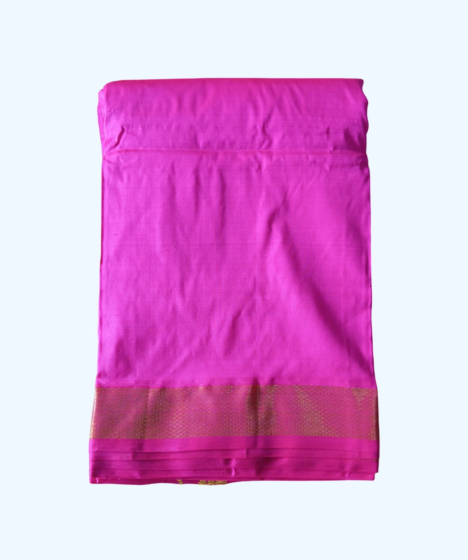 Rose Colour Dhothi and Angavastram Set