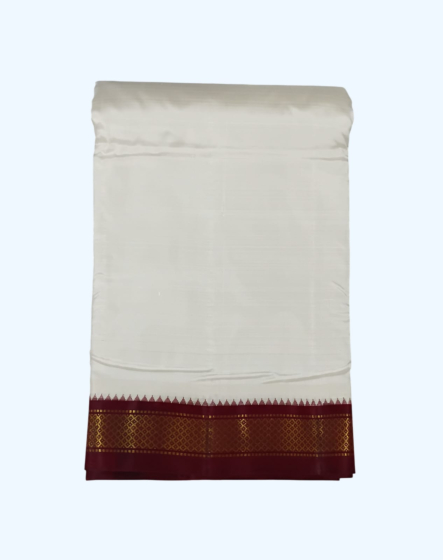 Mayilkann Small Korvai Dhothi & Angavastram Set