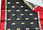 Bengal Black Mina Silk Saree with Red Border