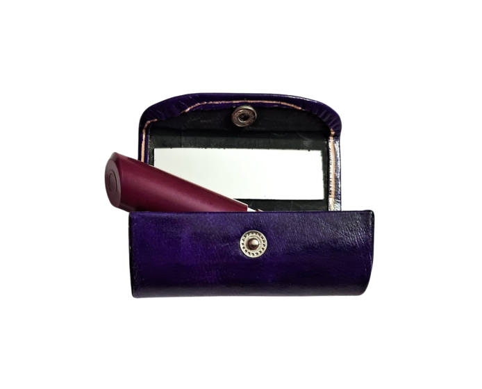 Handcrafted Leather Lipstick Case with Mirror