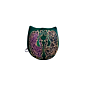 Colorful Peacock Design Genuine Leather Shantiniketan Small Coin Purse