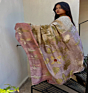 Ecoprint Natural Dyed Mulberry Silk Saree