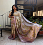 Ecoprint Natural Dyed Mulberry Silk Saree