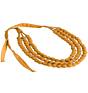 Handcrafted Large Multi Layer Fabric Necklace | Yellow