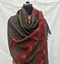 Brown color Kullu shawl teen patti design 