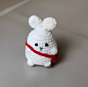 Amigurumi White Bunny Bag Charm | Handmade Crochet Car Hanging