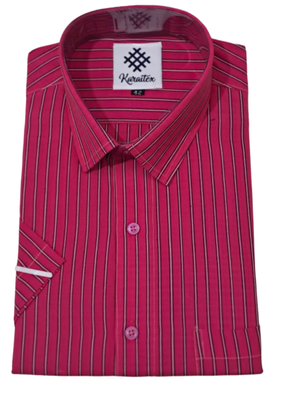 Magenta Pink Handloom Cotton Shirt for Men | L