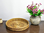 Handmade Cane Round Serving Tray