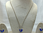 Handcrafted Silver & Royal Blue Gemstone Pendant Necklace Set