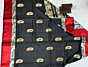 Bengal Black Mina Silk Saree with Red Border