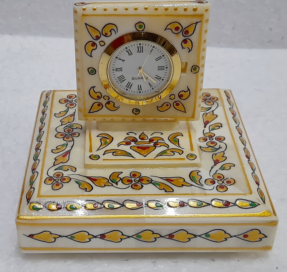 Wooden Base Bone Crafted Table Watch