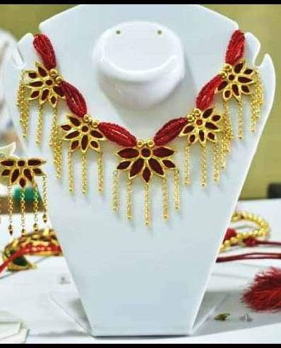 Golpota Set Gold Plating with Red Stone