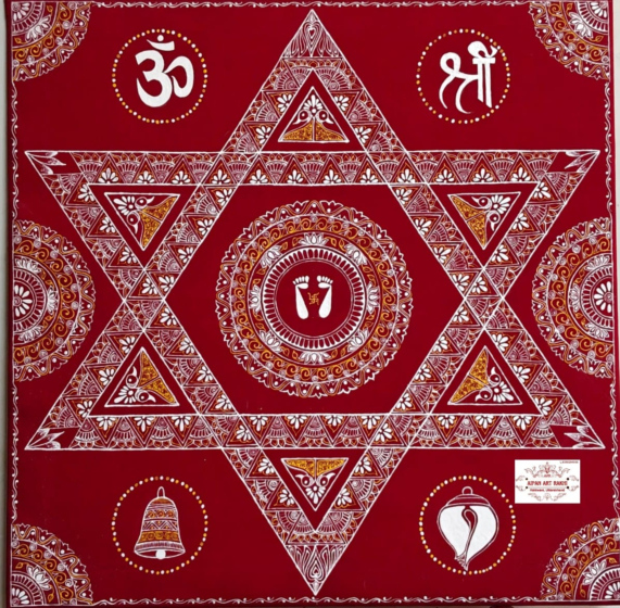 Handcrafted Aipan Art Laxmi Pith 1212