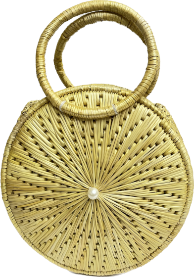 Handmade Sikki Purse With Top Handle