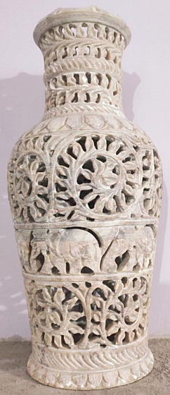 Handmade Soap Stone Flower Vase 