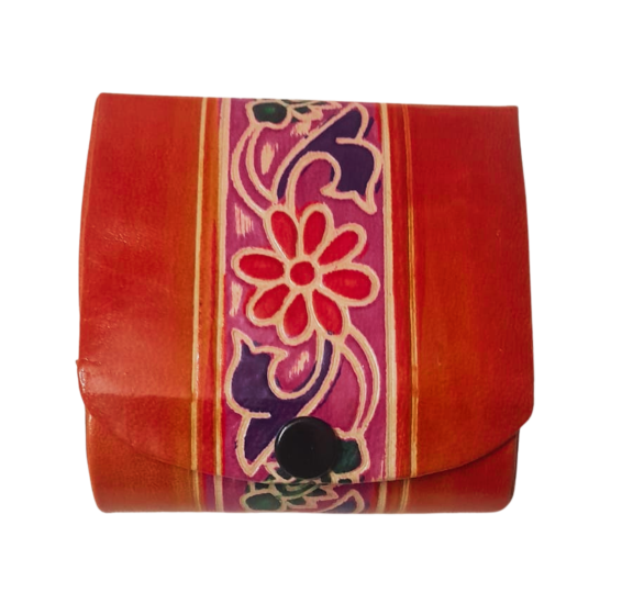 Handcrafted Leather Lipstick Case with Mirror for 3 Lipsticks