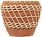 Dastkar Crafts Home & Garden Natural Terracotta and Woven Rattan Planter