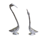 Handcrafted Metal Swan Pair