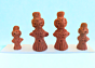 Set of 4  terracotta Hatima figurines