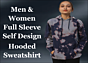 Unisex Tie-Dye Hooded Sweatshirt | Full Sleeve | Navy Blue