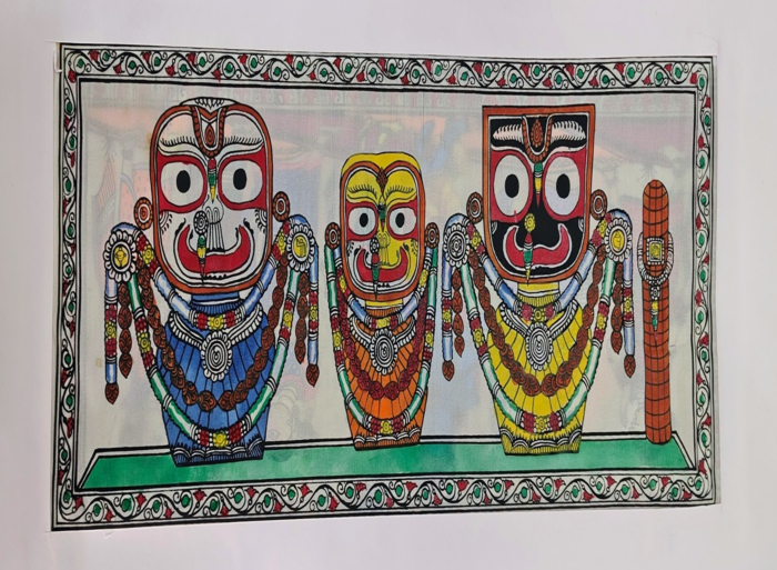 Handcrafted Divine Jagannath Trinity Pattachitra Painting I 10 inches