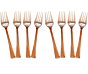 Prisha India Craft Steel Copper Fork  7 Inch  Set of 8