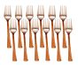 Prisha India Craft Steel Copper Fork  7 Inch  Set of 12