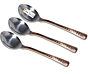 Prisha India Craft Hammered Design Steel Copper Spoon 7 Inch Set of 3