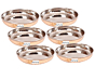 Steel Copper Halwa Plates | 150 ml | Set of 6