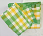 Kannur Cotton Bedsheet Yellow Green checked  90 x 90 size
