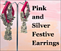 Trendy Silk Oxidised Peacock Jhumka Earrings - Pink