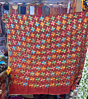 Orange blue green based brown colour Pure chinon Chiffon base Hand Embroided Phulkari Dupatta