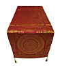 Premium Banarasi Brocade Silk Table Runner -Ethnic Mandala Design  16 x 72 inches - 6 Ft Long - Maroon