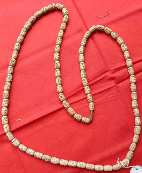 Handcrafted Tulsi Kanthi Mala | Carved