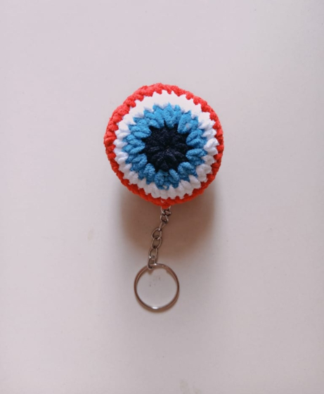 Amigurumi Evil Eye Key Chain Red